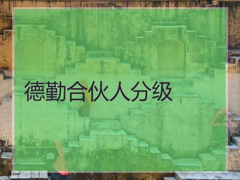 德勤合伙人分级