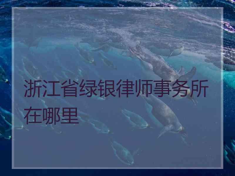 浙江省绿银律师事务所在哪里