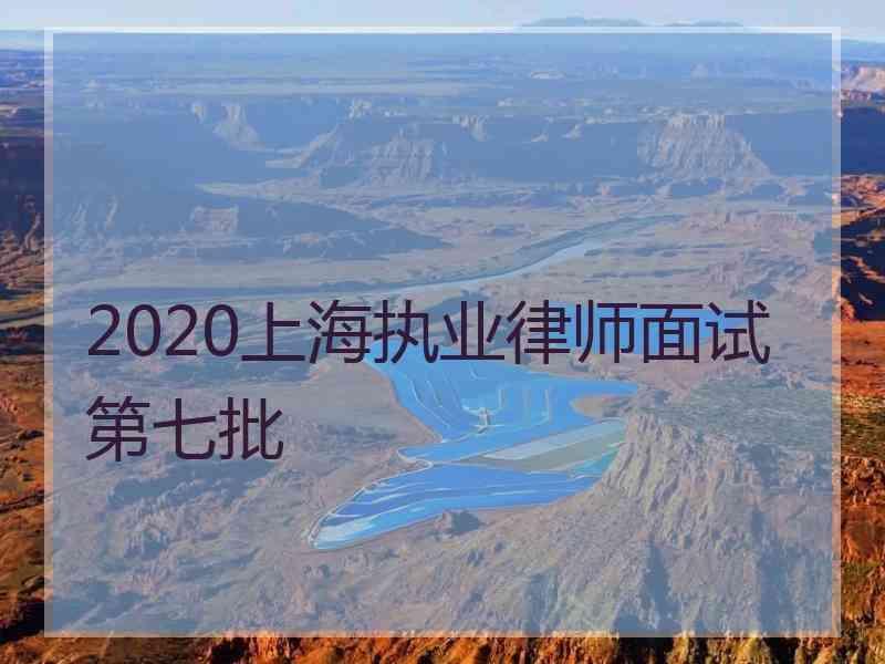 2020上海执业律师面试第七批