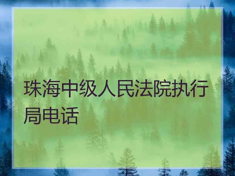 珠海中级人民法院执行局电话