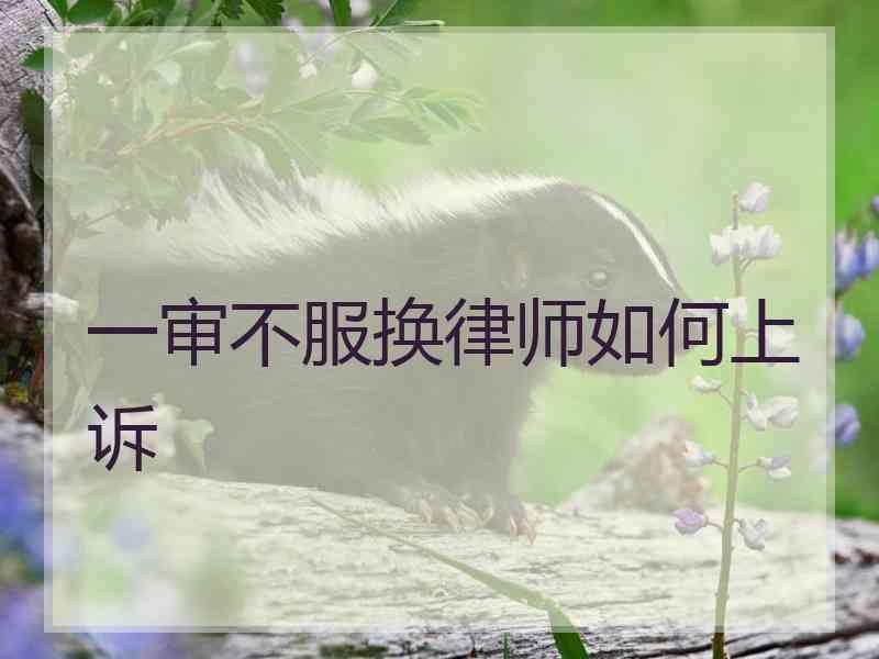 一审不服换律师如何上诉