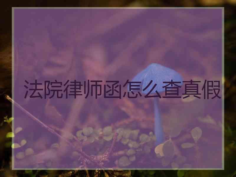 法院律师函怎么查真假