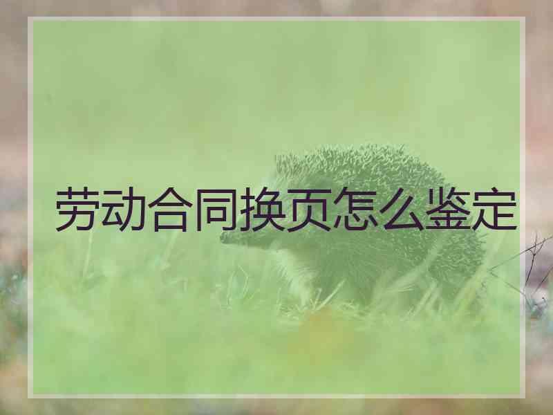 劳动合同换页怎么鉴定