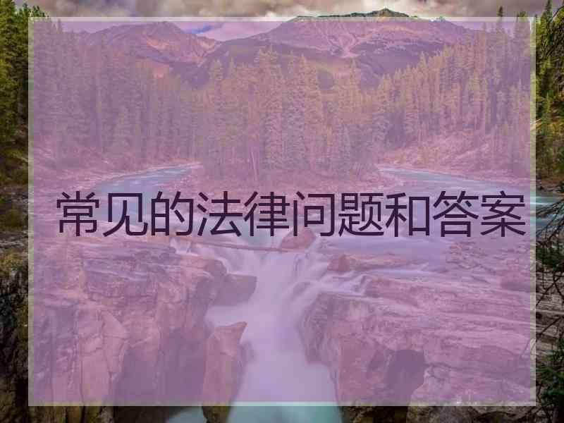 常见的法律问题和答案