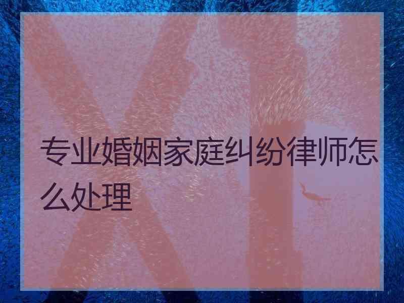 专业婚姻家庭纠纷律师怎么处理