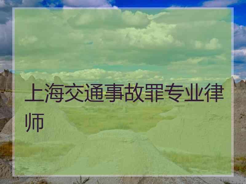 上海交通事故罪专业律师