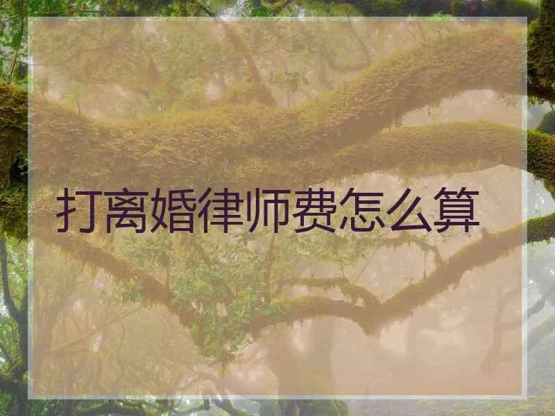 打离婚律师费怎么算