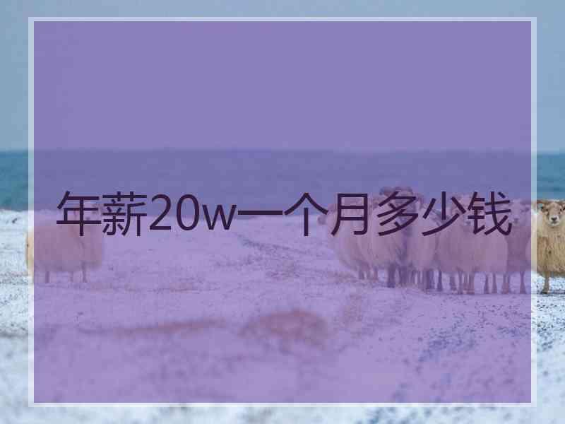 年薪20w一个月多少钱