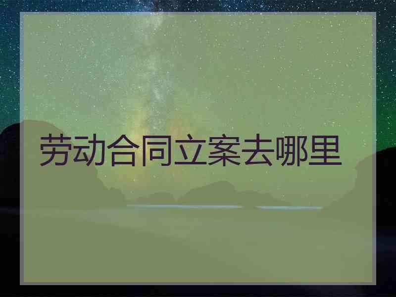 劳动合同立案去哪里