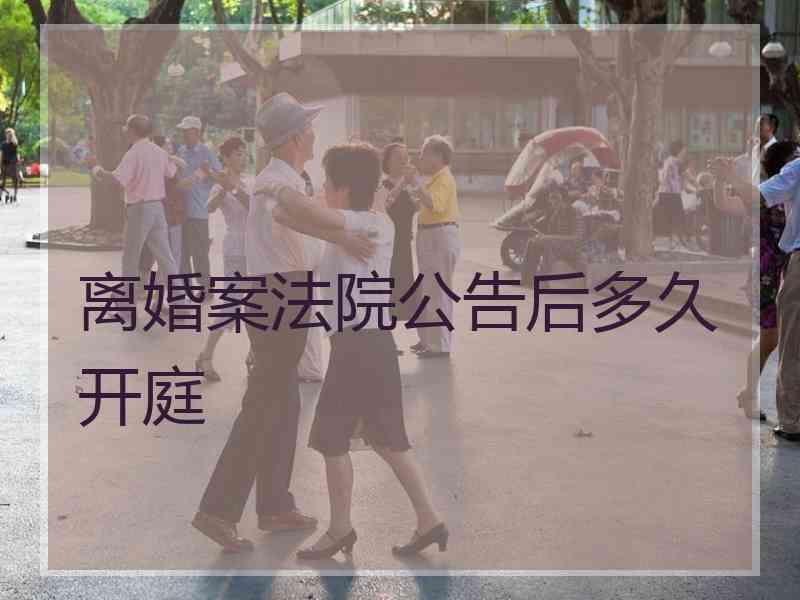 离婚案法院公告后多久开庭