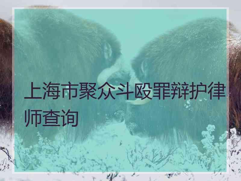 上海市聚众斗殴罪辩护律师查询