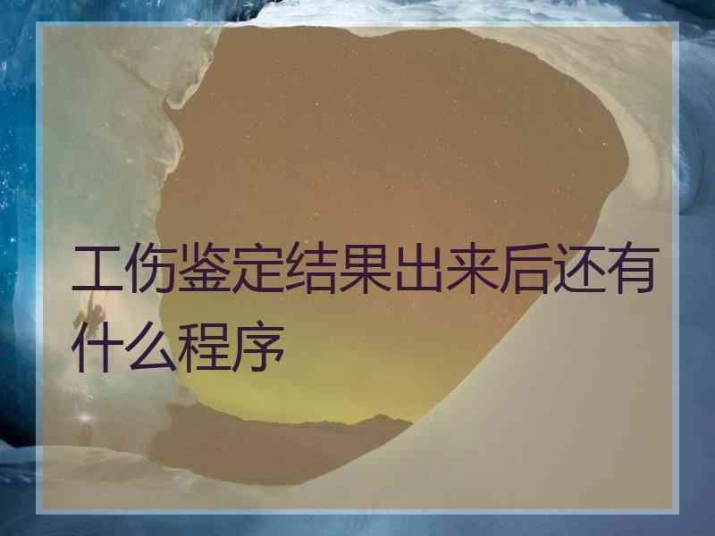 工伤鉴定结果出来后还有什么程序