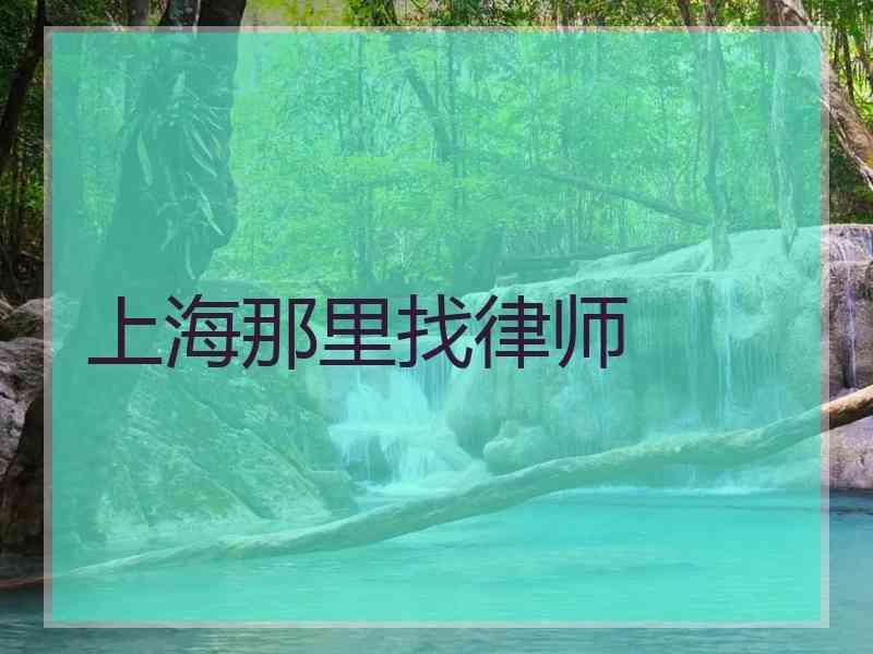 上海那里找律师