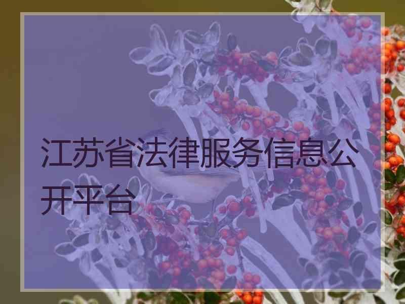 江苏省法律服务信息公开平台