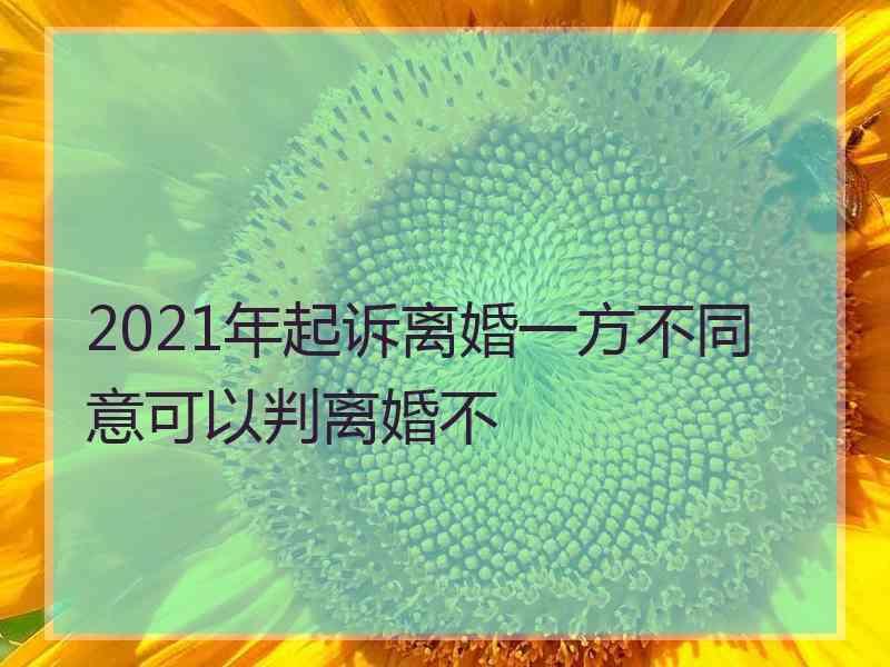 2021年起诉离婚一方不同意可以判离婚不