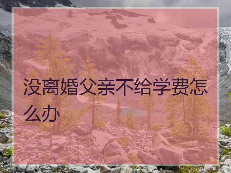 没离婚父亲不给学费怎么办