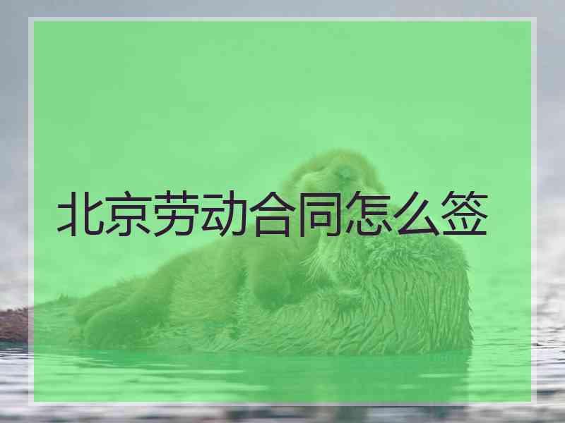 北京劳动合同怎么签