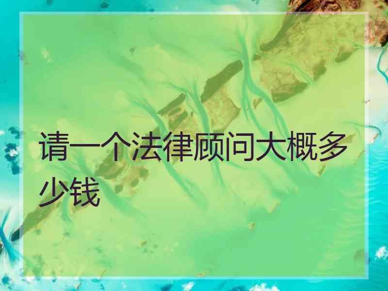 请一个法律顾问大概多少钱