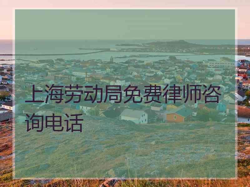 上海劳动局免费律师咨询电话