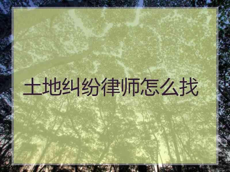 土地纠纷律师怎么找