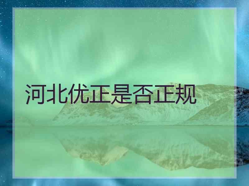 河北优正是否正规