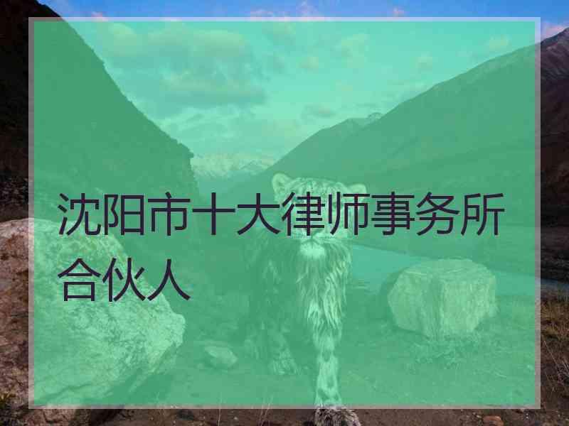 沈阳市十大律师事务所合伙人
