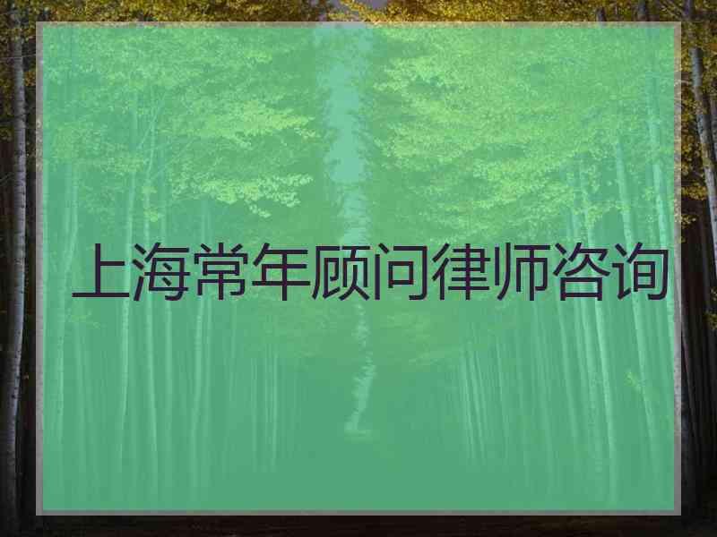 上海常年顾问律师咨询