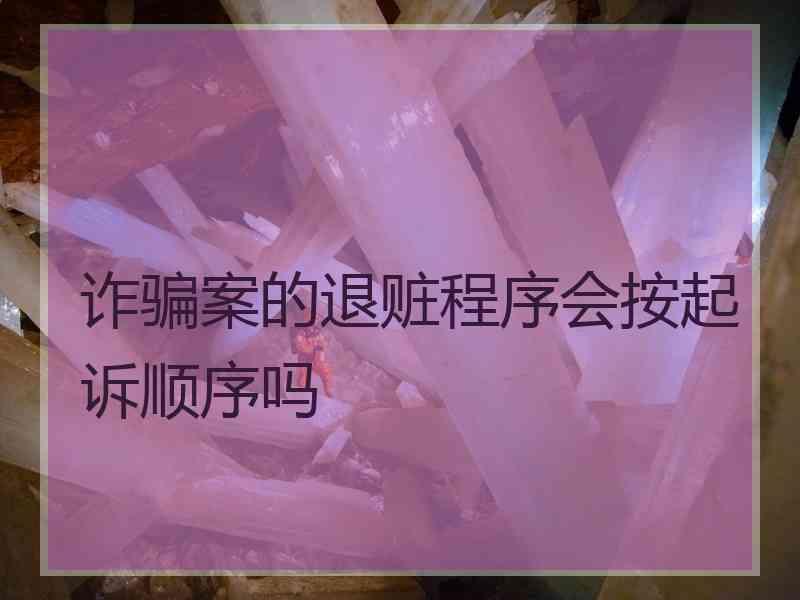 诈骗案的退赃程序会按起诉顺序吗