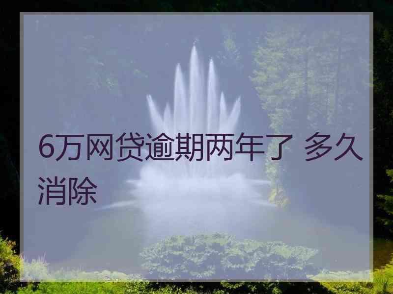 6万网贷逾期两年了 多久消除