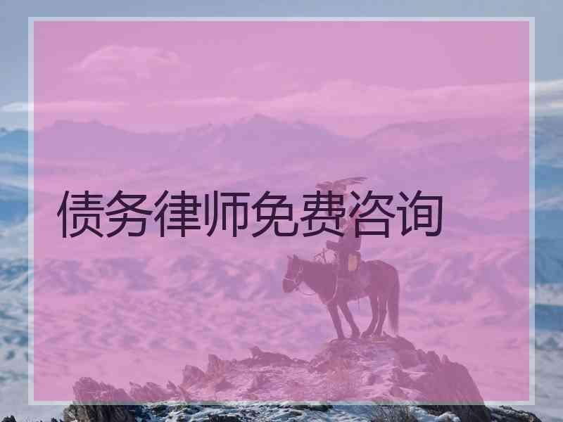 债务律师免费咨询