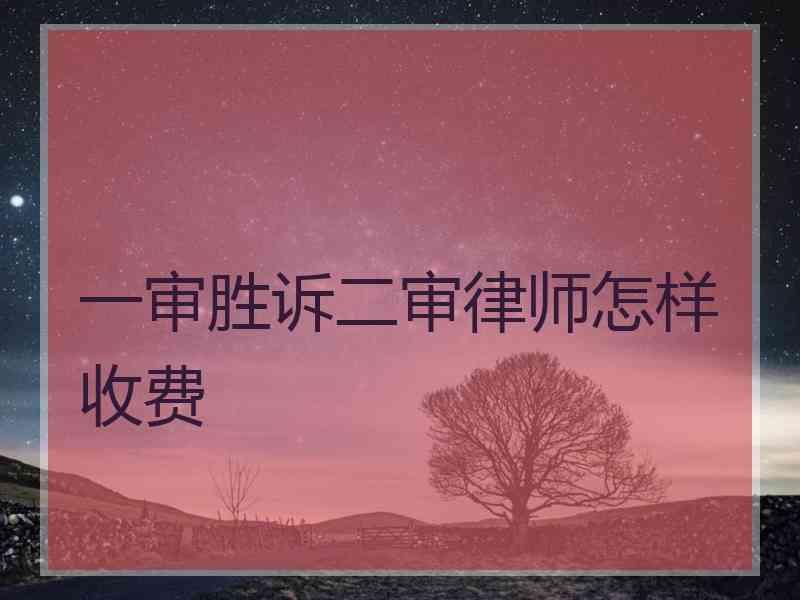 一审胜诉二审律师怎样收费