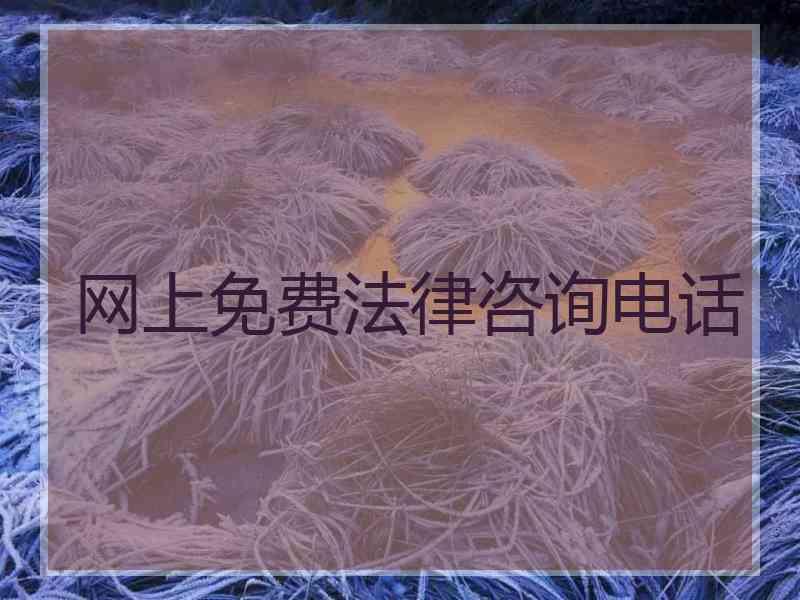 网上免费法律咨询电话