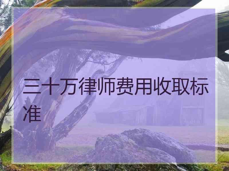 三十万律师费用收取标准