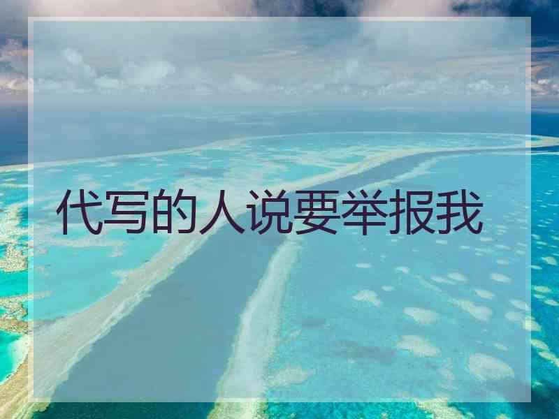 代写的人说要举报我