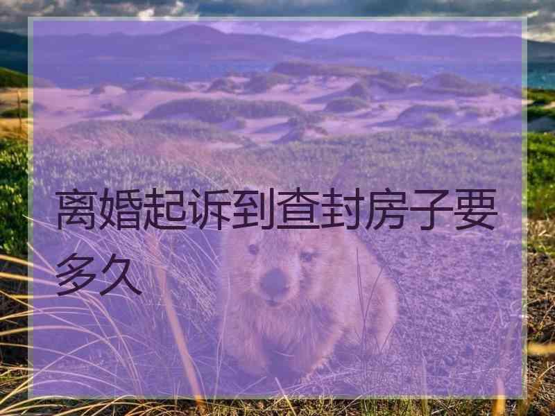 离婚起诉到查封房子要多久