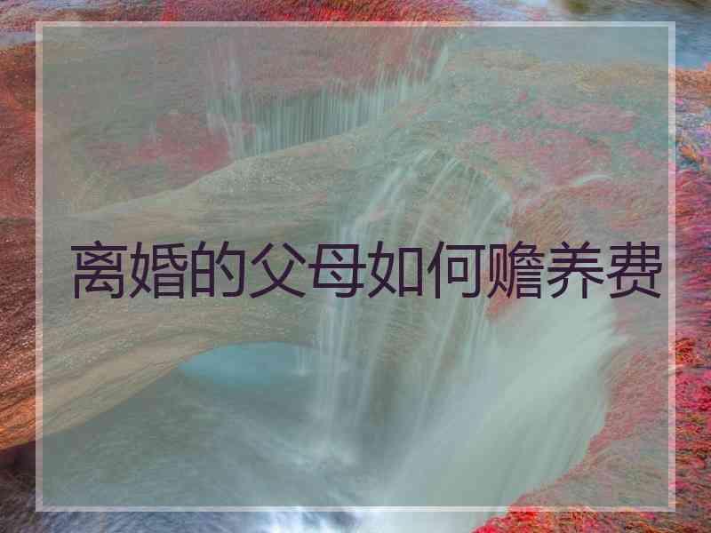 离婚的父母如何赡养费