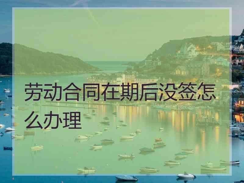 劳动合同在期后没签怎么办理