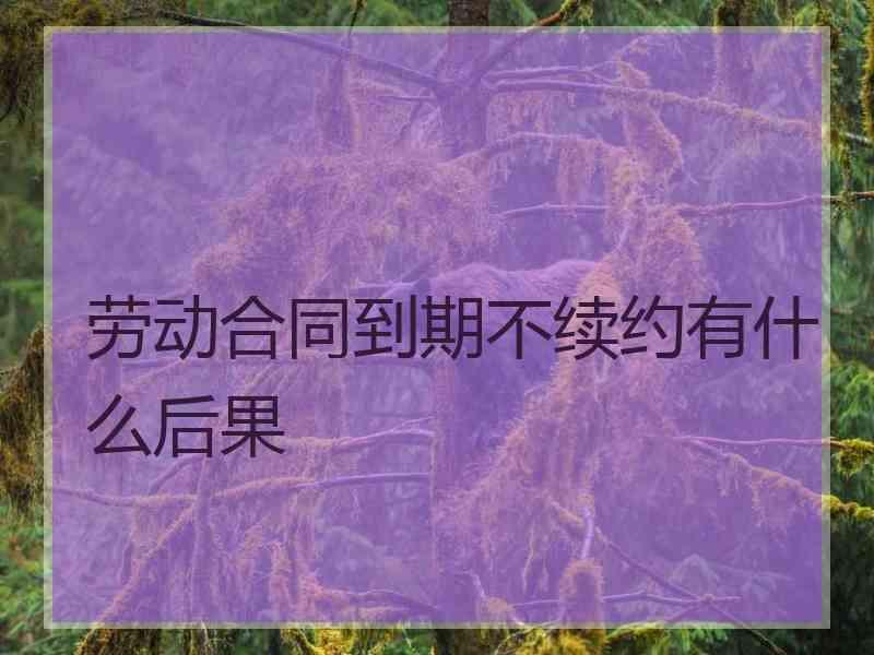 劳动合同到期不续约有什么后果