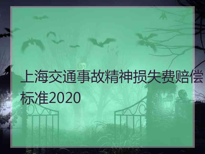 上海交通事故精神损失费赔偿标准2020