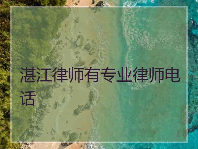 湛江律师有专业律师电话