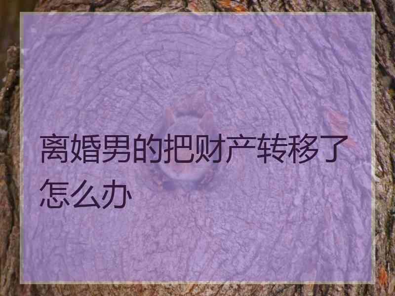 离婚男的把财产转移了怎么办