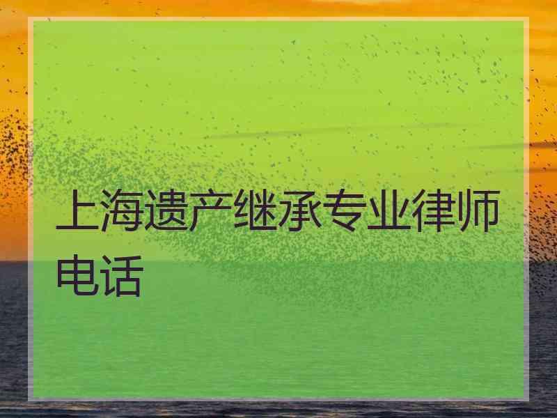 上海遗产继承专业律师电话