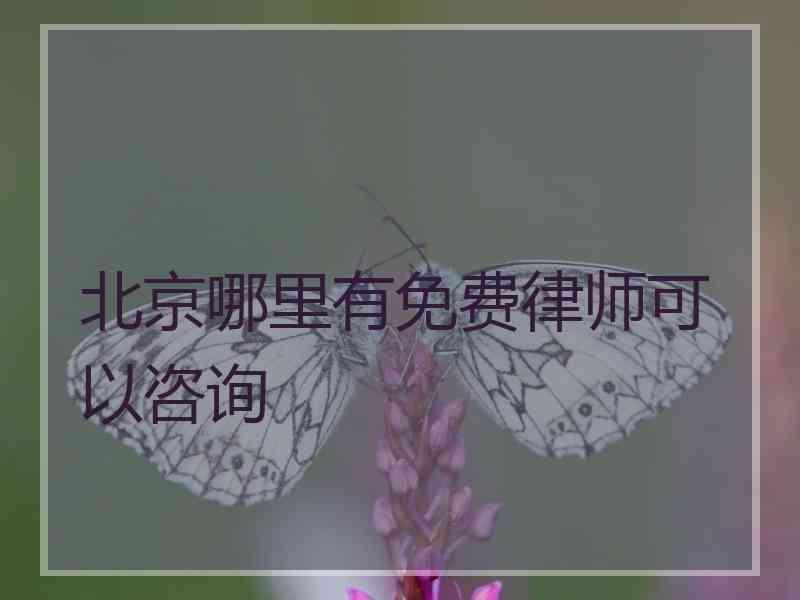 北京哪里有免费律师可以咨询