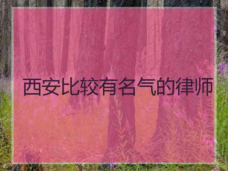 西安比较有名气的律师