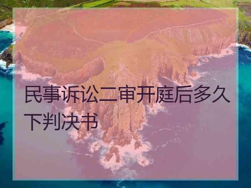 民事诉讼二审开庭后多久下判决书