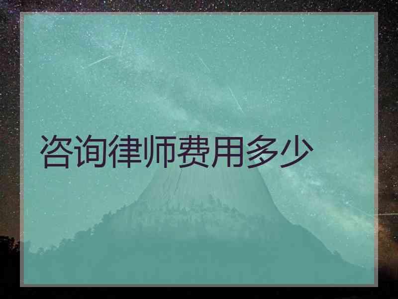 咨询律师费用多少