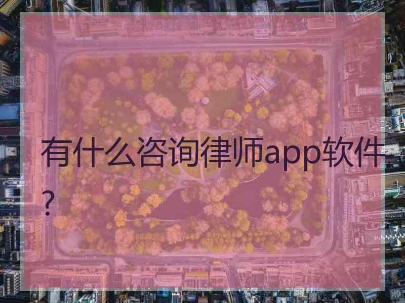 有什么咨询律师app软件?