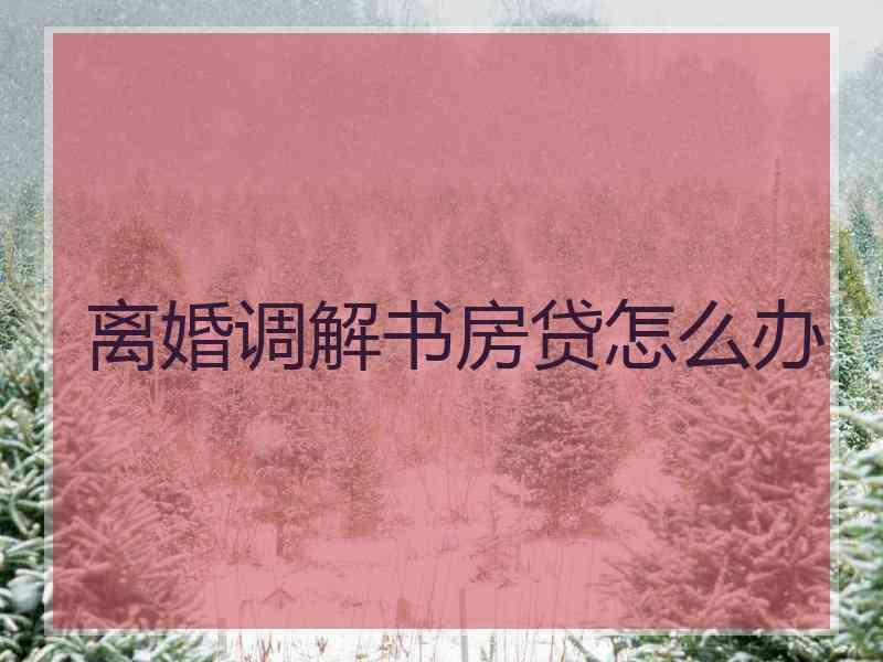 离婚调解书房贷怎么办