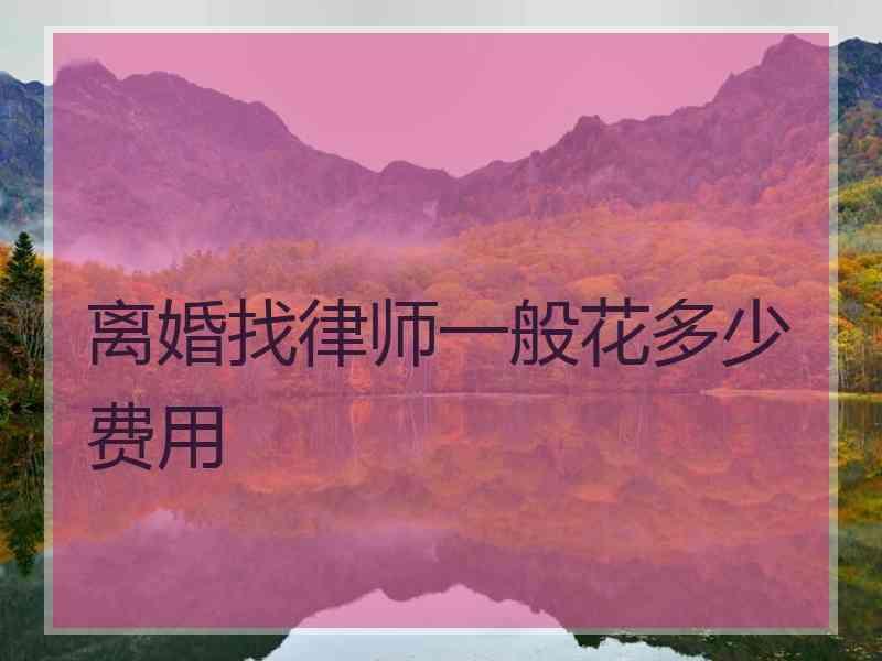 离婚找律师一般花多少费用