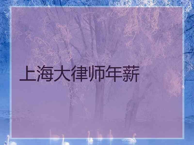 上海大律师年薪